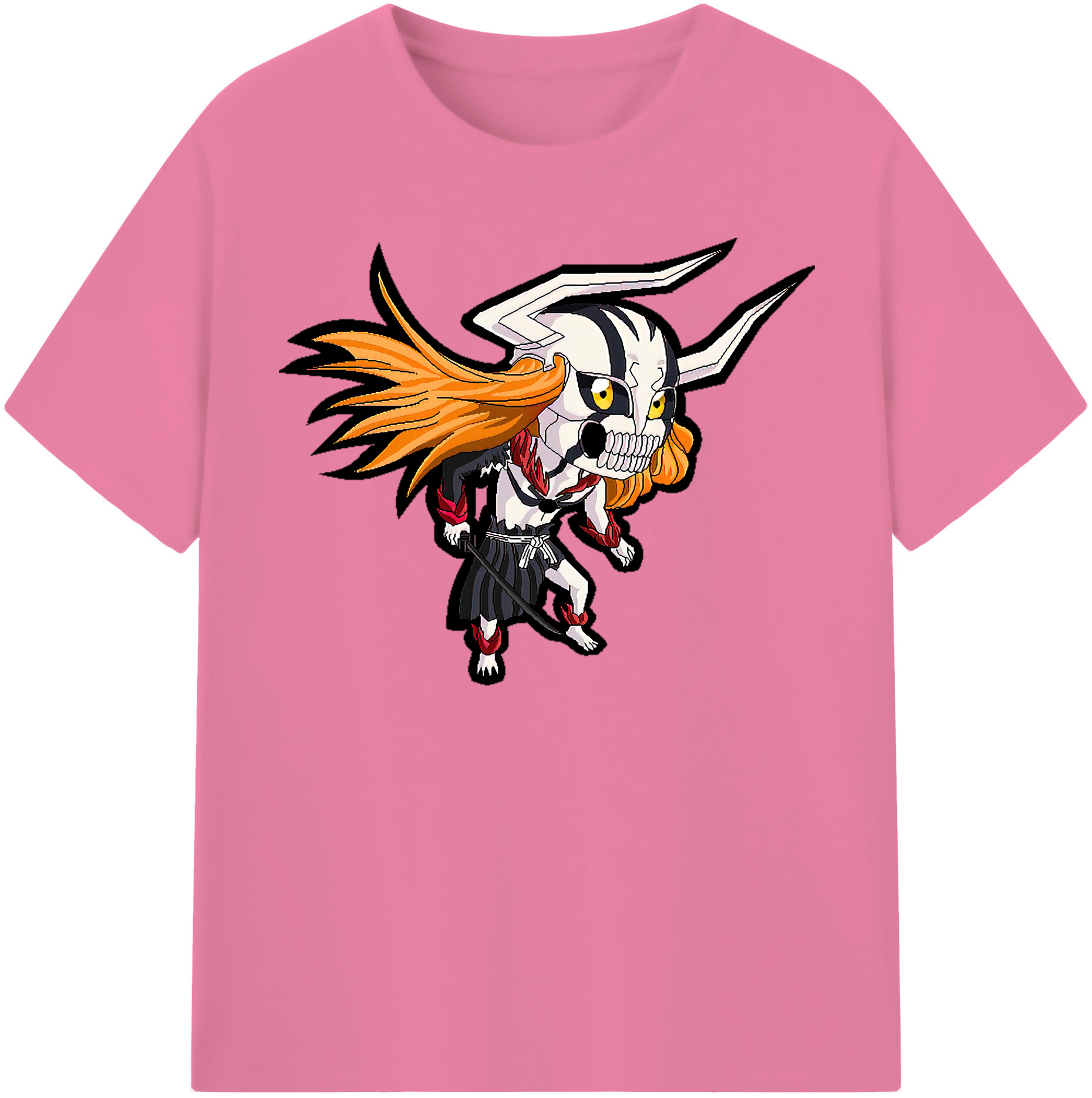 （画像用） ブリーチ 黒崎一護（くろさき いちご）BLEACH Kurosaki Ichigo 綿100％半袖Tシャツ（フロントプリント）